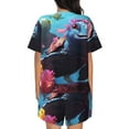 thumbnail image 6 of Haiem Lively Cute Turtle Pattern Pajama Set for Women 2 Piece Lounge Set Short Sleeve Tops and Shorts Soft Sleepwear-Small, 6 of 7