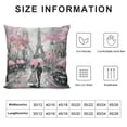 thumbnail image 6 of Acheng Throw Pillow Cover Paris European City Landscape France Eiffel Tower Black White and Pink Modern Couple Under Decorative Pillow Case Home Decor Square  Pillowcase 2pcs White, 6 of 6