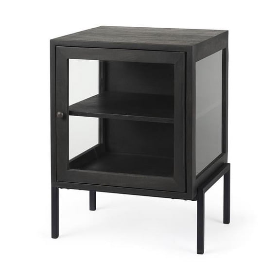 Rustic Black on Black Shadowbox Cabinet Table