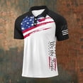thumbnail image 2 of XIAOCHA Patriotic Graphic Print Polo Shirt For Men Raglan Short Sleeve Collared Tops, 2 of 3