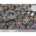 thumbnail image 3 of Soimoi Black Poly Georgette Fabric Flying Bird & Floral Print Sewing Fabric BTY 42 Inch Wide, 3 of 3