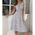 thumbnail image 3 of Jdlsppl Women's Midi Sleeveless Dresses Cut-out Party Sundress Floral Sexy Holiday Casual Summer A Line Chiffon Fitted Spring Dress Sky Blue Medium, 3 of 4