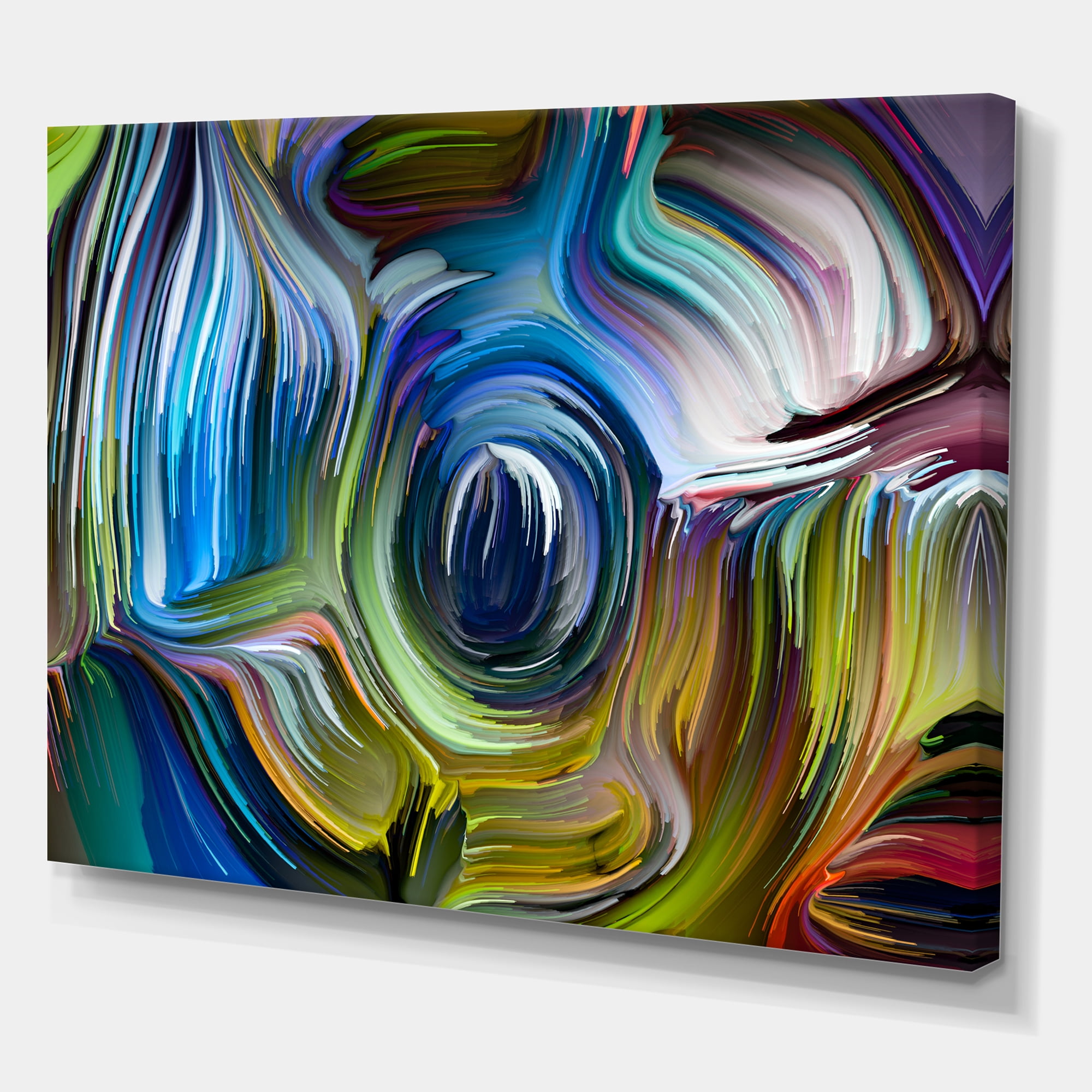 Colour Spiral Fusion 8 in x 12 in Painting Canvas Art Print, by Designart