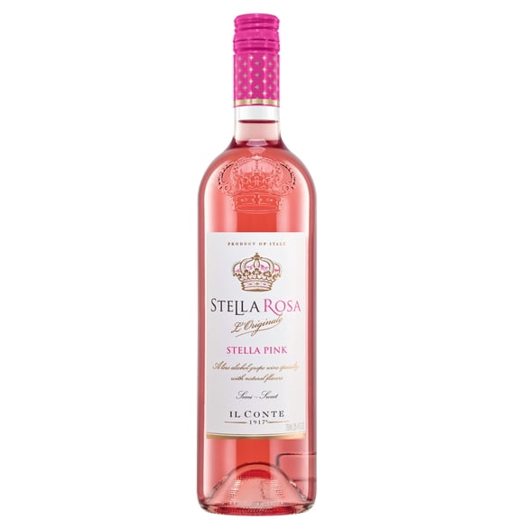Stella Rosa Stella Pink Semi-Sweet Rose Wine, 750ml Glass Bottle, Piedmont, Italy