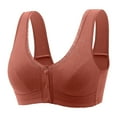 thumbnail image 2 of Fsqjgq Front Closure Bras for Women Plus Size Comfortable Middle And Old Age Thin Underwear T-Shirt Bras Seamless Unlined Padded Wireless Bras Brown 38, 2 of 3