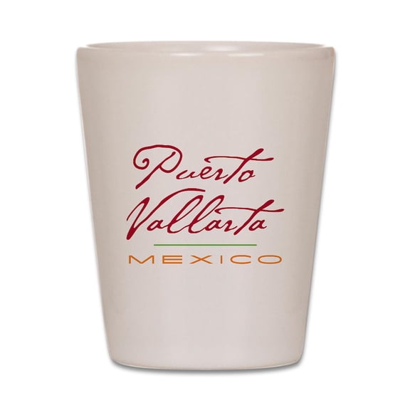 CafePress - Puerto Vallarta - White Shot Glass, Unique and Funny Shot Glass