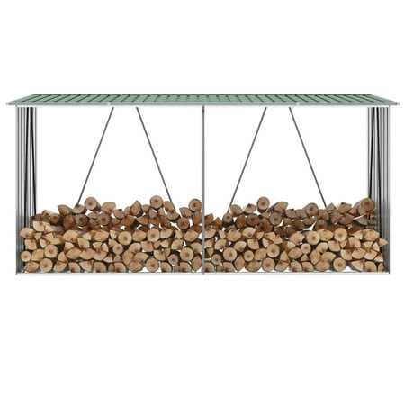 

Garden Log Storage Shed Galvanized Steel 129.9 x33.1 x59.8 Green Log Rack & Carrier Accessories Domqga