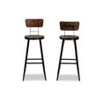 thumbnail image 2 of Baxton Studio Kenna Vintage Rustic Industrial Wood and Black Metal Finished 2-Piece Metal Bar Stool Set, 2 of 7