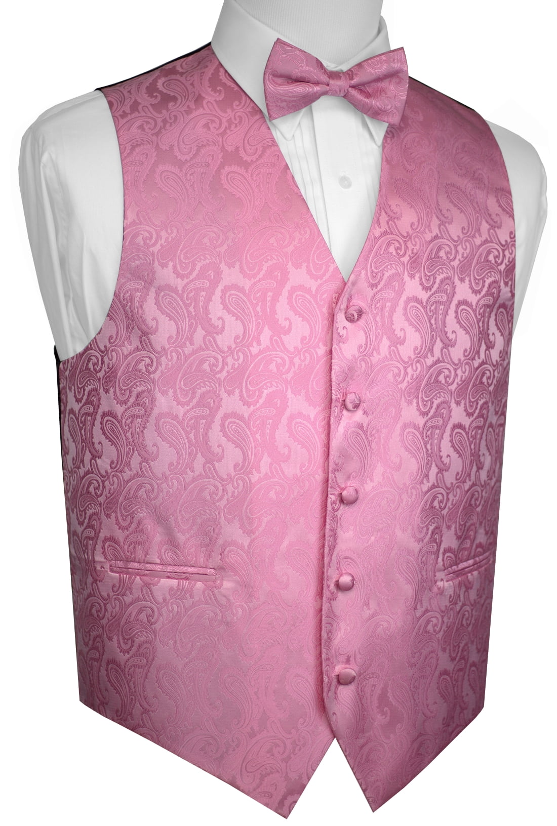 Italian Design, Men's Tuxedo Vest, Bowtie Rose Paisley