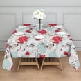 thumbnail image 3 of Pioneer Flower Floral Print Pattern Square Tablecloth,Waterproof Square Table Cover,Wipeable Spillproof Washable Table Cover for Home Kitchen Party Decor 52"x52"(132x132cm), 3 of 6