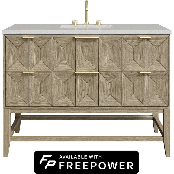 James Martin Vanities D100-V48-PBO-FEJP Emmeline 48" Free Standing Single Basin Ash Wood