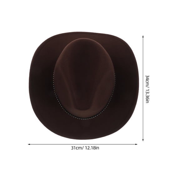 PENIKOKO Fedora Hats For Boys Coffee Cowboy Hat For Kids With Wide Brim For Outdoor Activities 1Pack