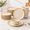 Beige-Service for 8-24Pcs, variant on White Stoneware Dinnerware Set, Service for 4-12Pcs, Reactive Glaze Rustic Tableware