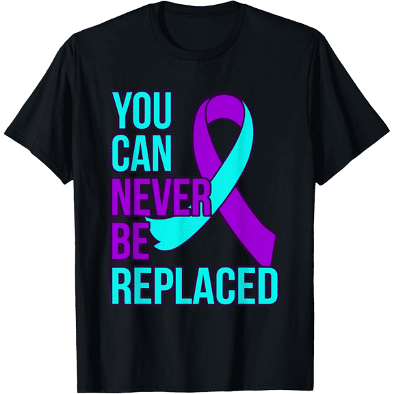 Men's You Can Never Be Replaced Suicide Awareness Support Graphic T-Shirt
