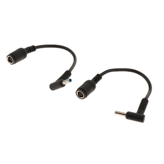 2 Pieces Female 7.4mm X 5.0mm To 4.5mm X3.0mm Male Charger Adapter Power Connector Converter Cable DC For PC Computers