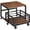 Rustic Brown, variant on End Table, Mini Fridge Stand with Storage, Mini Fridge Table with Wheels and Adjustable Feet, Sturdy Metal Frame, for Living Room, Bedroom, Office, Rustic Brown and Black BF155TL01