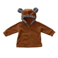 thumbnail image 3 of GiLiling Kids Hooded Overcoat with Cute Bear Ears, Zip Up Fall Winter Warm Sweatshirt Jacket for Toddler Baby Boys Girls Outwear (Brown, 18-24 Months), 3 of 5