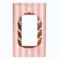 thumbnail image 5 of Metal Light Switch Plate Cover Naked Strawberry Cake Striped Wallpaper Pink CAK060, 5 of 13