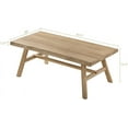 thumbnail image 2 of Wnutrees 43" Farmhouse Solid Wood Coffee Table, Rustic Rectangular Center Table for Living Room, Natural, 2 of 6