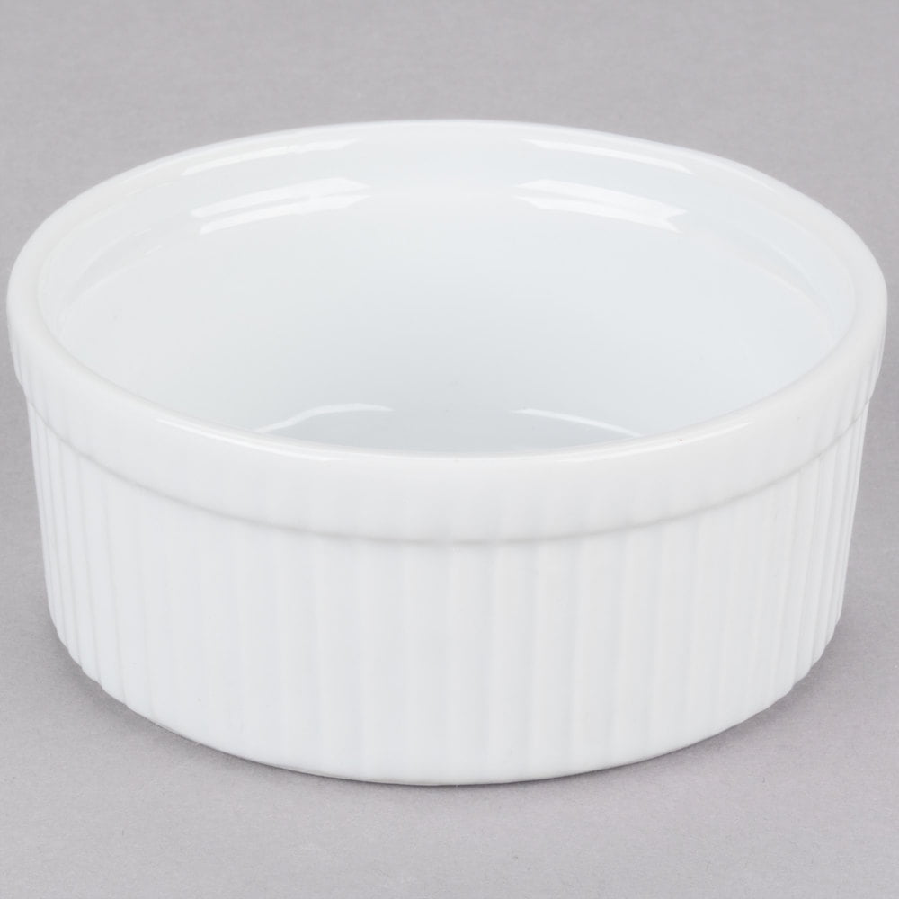 CAC China RKF-202 Porcelain 2 oz Round Fluted Ramekin with Pour Spout Super White 2-3/4 x 2-5/8 x 1-5/8 Box of 48 2-3/4 x 2-5/8 x 1-5/8 CAC China RKF-202 Porcelain 2 oz Round Fluted Ramekin with Pour Spout Super White 2-3/4 x 2-5/8 x 1-5/8 Box of 48 2-3/4 x 2-5/8 x 1-5/8