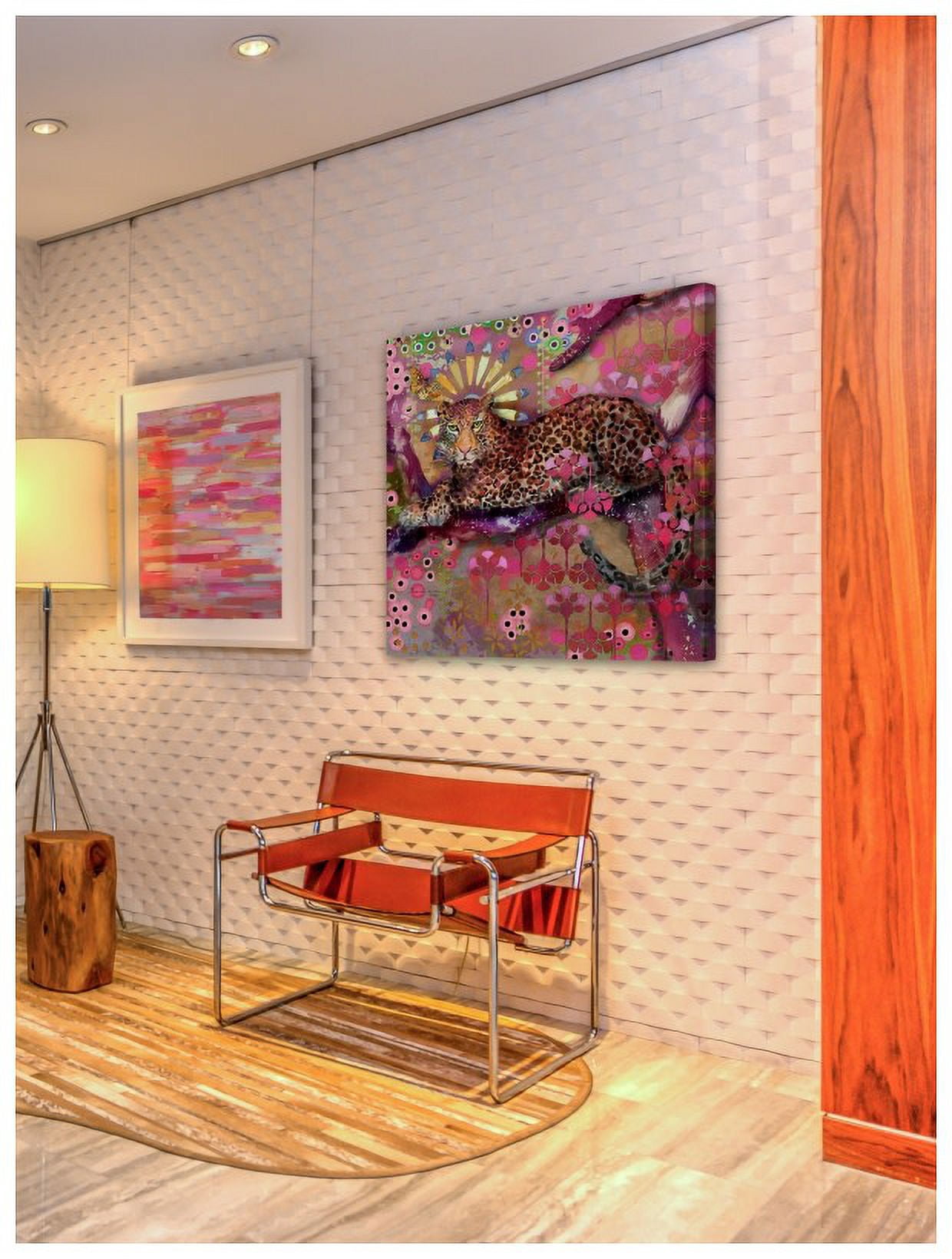 Marmont Hill 'Leopard And Butterfly' by Evelia Painting Print on Wrapped Canvas