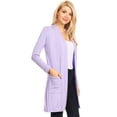 thumbnail image 2 of Women's Casual Open Front Basic Long Sleeves Side Pockets Solid Cardigan, 2 of 4