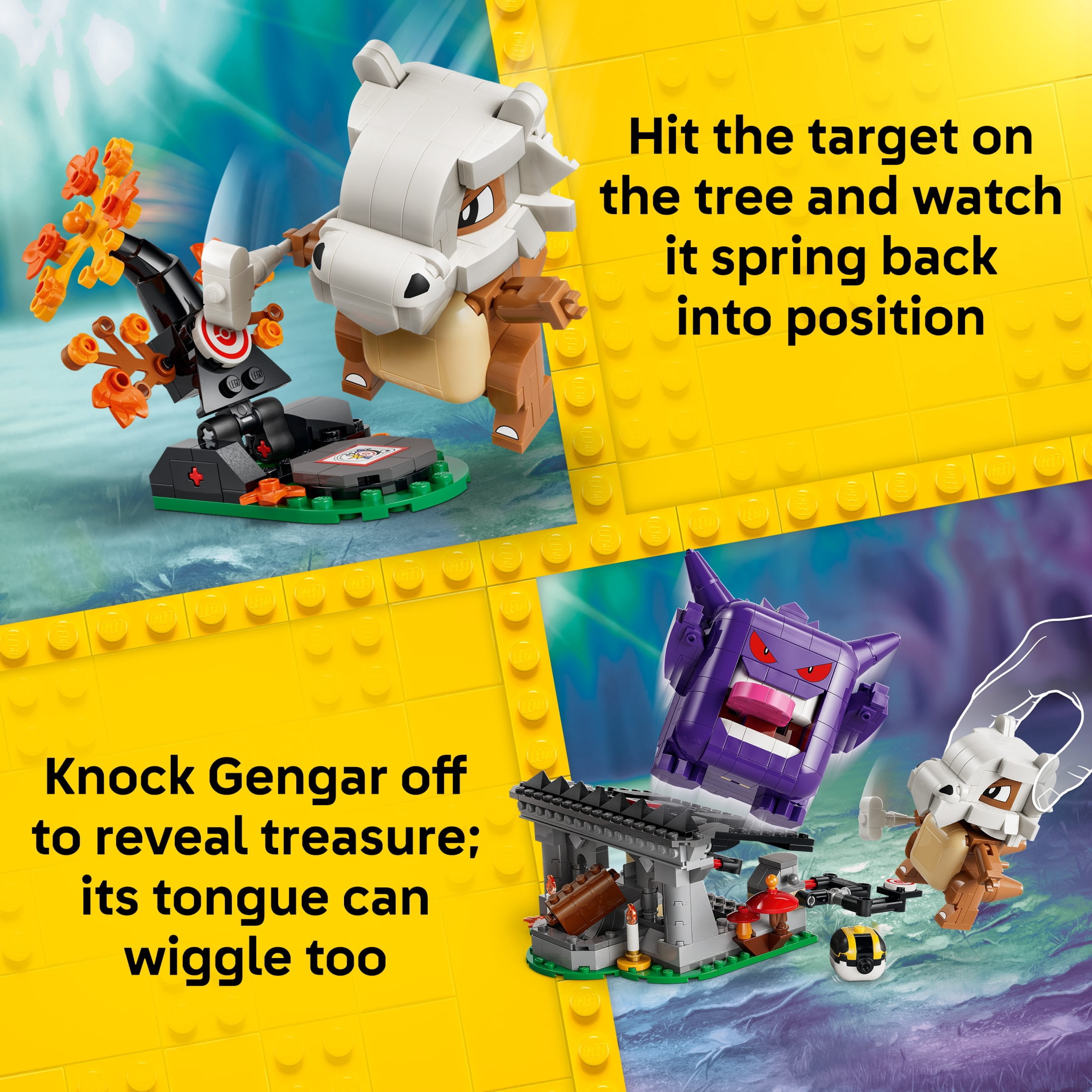 LEGO Pokémon SMART Play: Cubone and Gengar’s Spooky Showdown - Compatible Set with 4 SMART Tags and 2 Pokémon Figures - Interactive Toy - Gift for Boys and Girls, Ages 8+ - 72166
