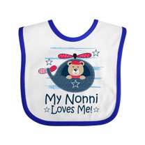 Inktastic Nonni Loves Me Baby Bear Boys Baby Bib
