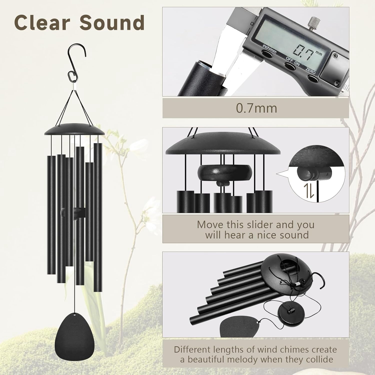 28" Wind Chimes for Outside, Metal Outdoor Wind Chimes with Soothing Melodic Tones, Wind Chime Unique Gift for Mom, Grandma, Perfect Outdoor Garden Decor(Waterdrop-Shape)