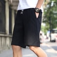thumbnail image 5 of CENL Men Solid Color Fashion Shorts Summer Breathable Elastic Waist Casual Shorts, 5 of 8