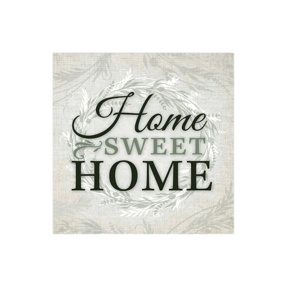 Home Sweet Home Pastel Green Foliage 12 x 12 Wood Wall Sign Plaque