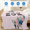 thumbnail image 4 of Love Mom Cooling Blanket, Lightweight Breathable Summer Throw Blanket with Double Sided Cold Effect, Blue Pink Spring Floral Botanical Picnic Beach Blankets Bed Sheet for Hot Sleepers 50"x60", 4 of 8