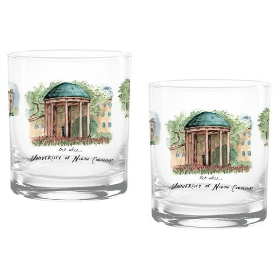 North Carolina Tar Heels 16oz. Laura Wilcox University Hall Two-Piece Rocks Glass Set