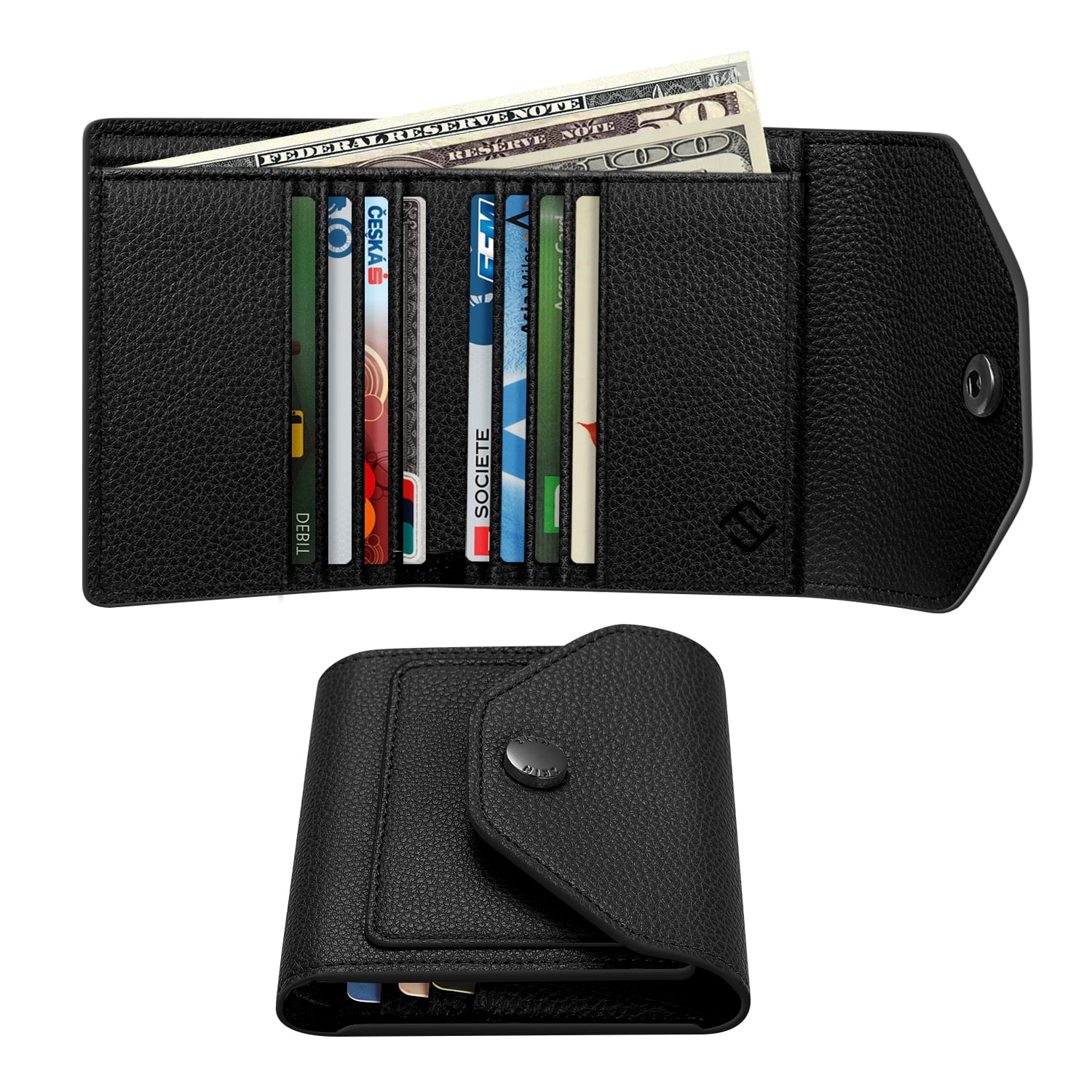 Fintie - Fintie RFID Blocking Wallet for Men & Women - PU Leather Credit Card Case Holder, Black ...