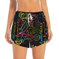 thumbnail image 4 of Lsque Color Summer Printed Women's Running Shorts with Liner Pockets,Elastic Quick Dry Workout Athletic Gym Yoga Shorts,Womens High Waist Shorts-Large, 4 of 9