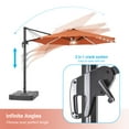 thumbnail image 5 of FLAME&SHADE 11ft LED Outdoor Patio Hanging Cantilever Market Umbrella w/Base, Solar Energy Aluminum Frame for Commercial Street,Garden and Beach, Red, 5 of 8