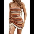 thumbnail image 1 of Vestido con Tirantes para Mujer, Escote Cuadrado, Espalda Descubierta, Sin Mangas, Cintura Alta, Estilo Étnico de Verano, Color Naranja, Talla XL, 1 of 10