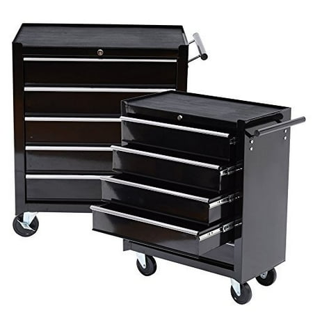Tenive Rolling Tool Cabinet Tool Chest 24 Inch Wide 5 Drawers