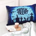 thumbnail image 4 of Zufioo Halloween Trick Or Treat Print Double-Sided Throw Pillow Cover, Pillow Protector Home Decor - With Hidden Zipper, Suitable for Bedroom, Living Room, Car Interior-14"x20", 4 of 6