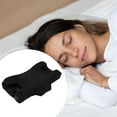 thumbnail image 3 of Unique Bargains Bed Memory Foam Pillow for Neck and Shoulder Pain Ease Home Sleeping Pillow Neck Support Satin Black, 3 of 7