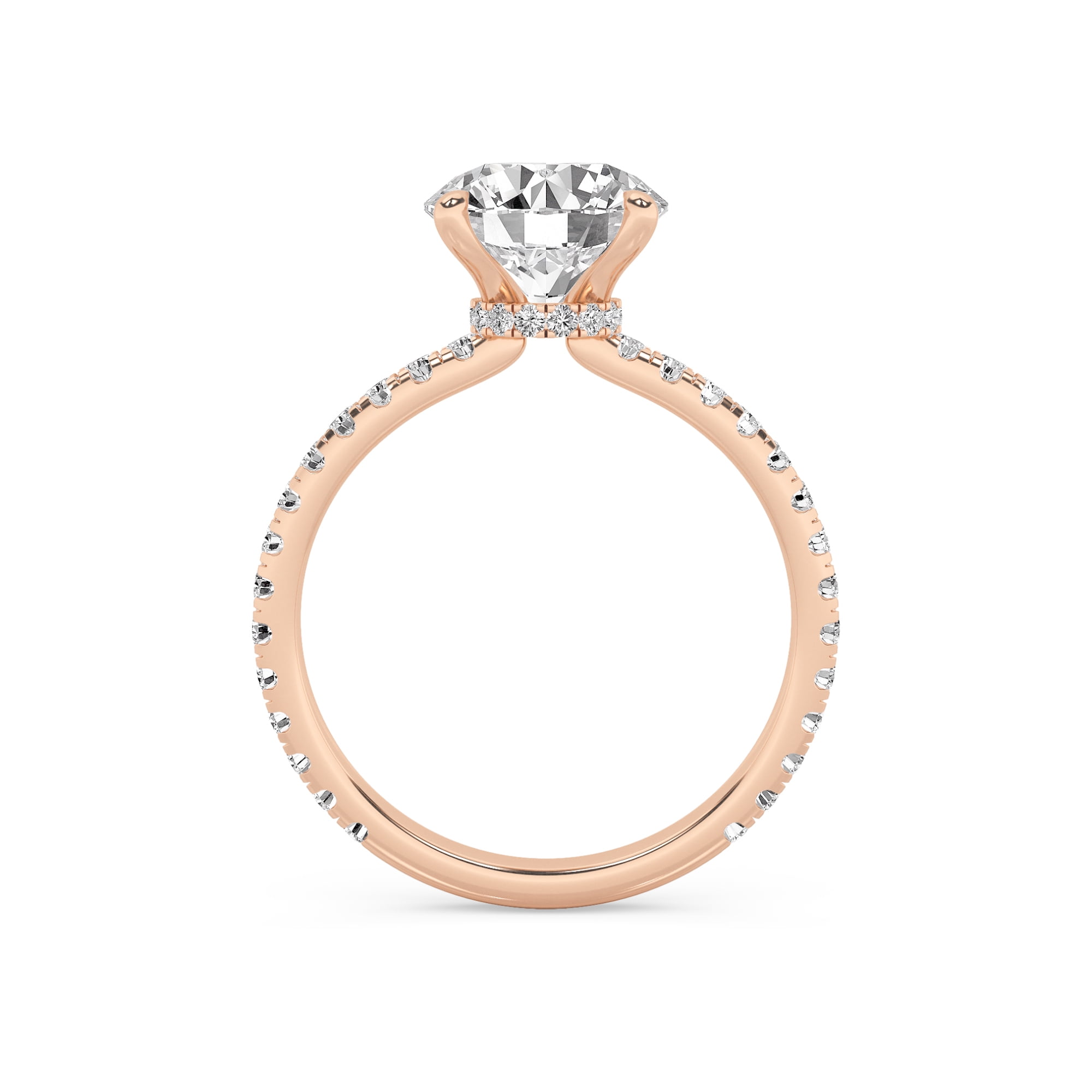 AFFY 2.40 Carat (ctw) Solitaire Engagement Ring For Womens, Round Lab Created Moissanite Stackable Promise Ring For Her In 14k Rose Gold Over Sterling Silver | VVS1 Quality Ring Size-10