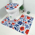 thumbnail image 2 of Pioneer Flower Floral Print Pattern Bathroom Rugs Sets 3 Piece,Toilet Cover Set,Absorbent Non Slip Bathroom Mats Sets with U-Shaped Contour Rug Toilet Rug Set, 2 of 5