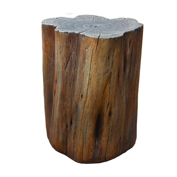 Elementi Warren Redwood Outdoor Fire Pit Seating 18 Inches Concrete Backyard Chair Firepit Accessories Patio Furniture