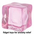 thumbnail image 3 of Pink Ice Cube Squishy Toy with Soft Squeezable Texture, 1 Inch, Pink, for Relaxation, Squeeze Toy, 3 of 3
