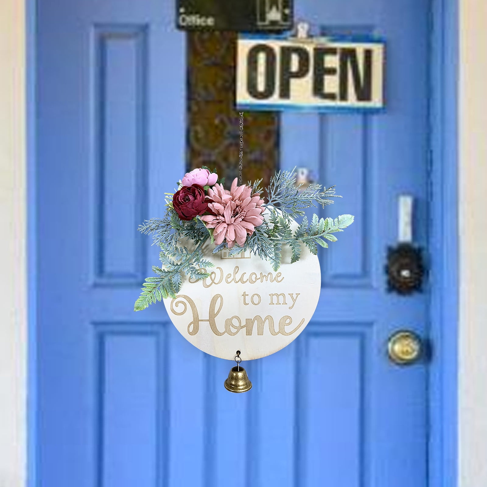 Ongmies Door Hanging Clearance Items Welcome Wooden Sign Imitation Flower  with Bell Home Door Pendant Front Interior Door Wreath Decoration Room  Decor D - Walmart.com, image size:1600x1600