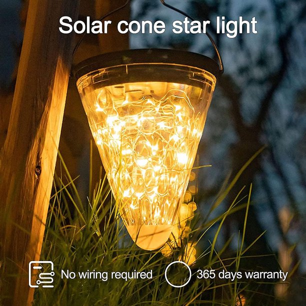 Linternas solares colgantes, luces solares para jardín, iluminación de paisajes, luces LED solares para exteriores para decoración de bodas, balcón, patio, patio, luz cálida Hy