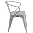 thumbnail image 3 of Bowery Hill Industrial Metal Stackable Dining Arm Chair in Silver, 3 of 4