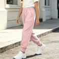 thumbnail image 5 of BLVB Girls Sweatpants Toddler Kids Cotton Joggers Elastic Waist Athletic Pants with Pockets for 1-11Y(Pink,1-2 Years), 5 of 7