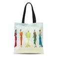 thumbnail image 1 of ASHLEIGH Canvas Tote Bag Green Gown Colorful Vintage Hollywood Blue Dress Rainbow Reusable Handbag Shoulder Grocery Shopping Bags, 1 of 1