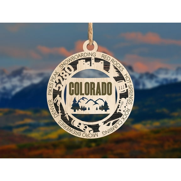 The Cabin Woodworker - Baltic Birch Wood - Colorado State Ornament - Solid Backing